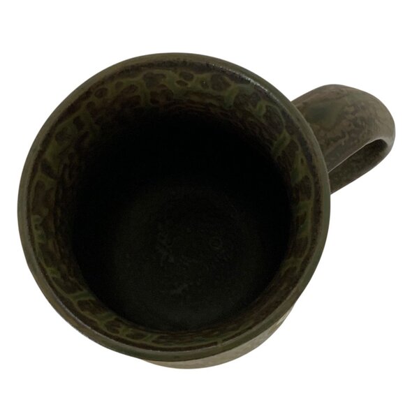 Vintage Stoneware Ceramic Coffee Mug Cup Brown Lotus Pod Design Pottery Japan - Picture 5 of 7